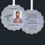 Christian Memorial Keepsake Sandpiper Shore Bird  Tree Decoration Card<br><div class="desc">Christian  Memorial Photo Custom Sandpiper Shore Beach Bird  to customize with a Christian  inspirational and comforting poem</div>