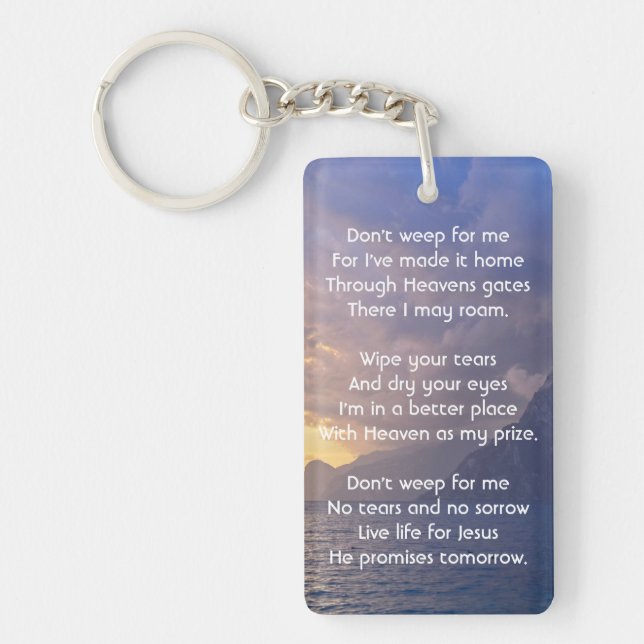 Christian Memorial Keepsake Sea Sky Cloud Island  Key Ring (Front)