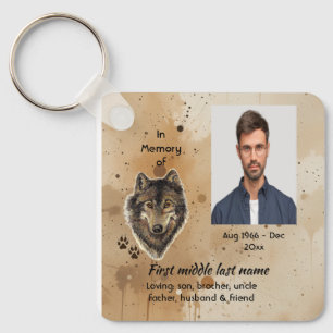 Christian Memorial Keepsake Wolf Wolves Animal Key Ring