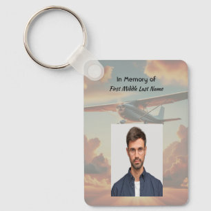 Christian Memorial Keepsakes Pilot Airplane Sunset Key Ring