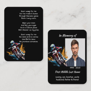 Christian Memorial Motocross Motorcycle Racing Business Card