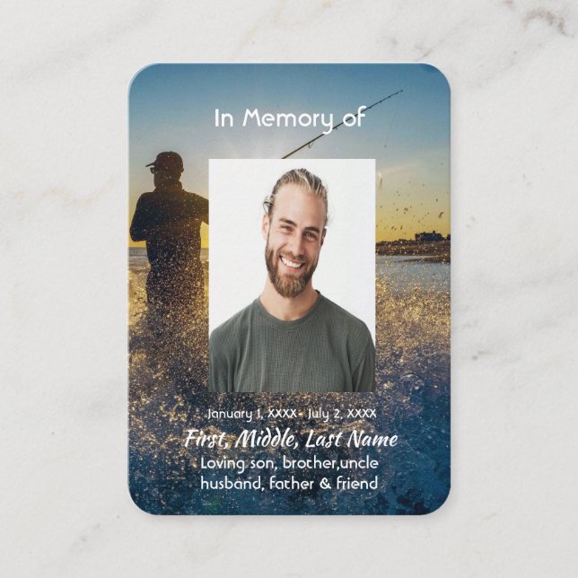 Christian Memorial Ocean Fly Fishing Fisherman Business Card (Front)