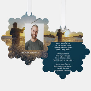 Christian Memorial Ocean Fly Fishing Fisherman  Tree Decoration Card