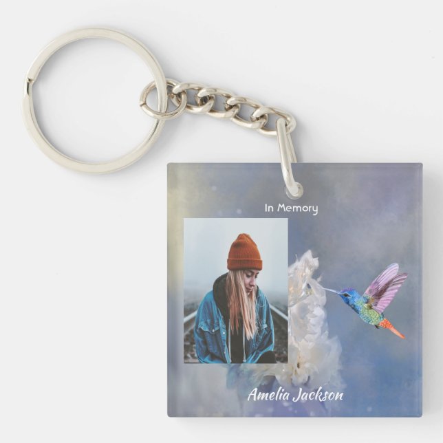 Christian Memorial Photo  Keepsake  Key Ring (Front)