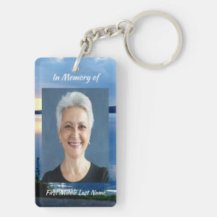 Christian Memorial Photo Lake Sunrise Nature Key Ring