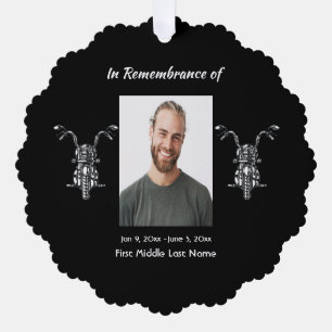 Christian Memorial Photo Motorcycle Biker  Tree Decoration Card