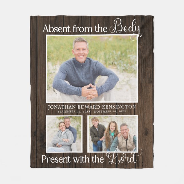 Christian Memorial Photo Remembrance Keepsake Fleece Blanket (Front)