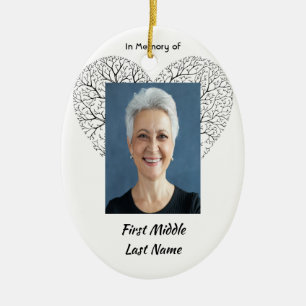 Christian Memorial  Tree of Life Heart Love Ceramic Ornament