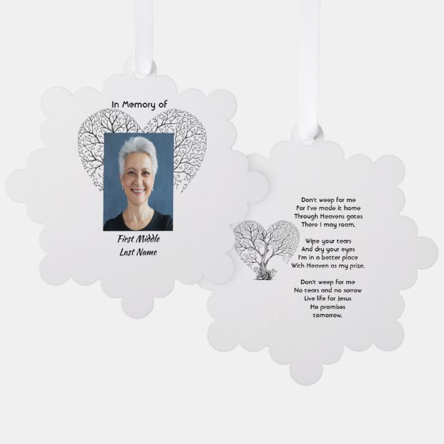 Christian Memorial  Tree of Life Heart Love Tree Decoration Card (Front/Back)