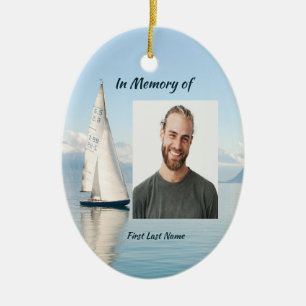 Christian Memory Keepsake Sailor Sailboat Sailing Ceramic Ornament