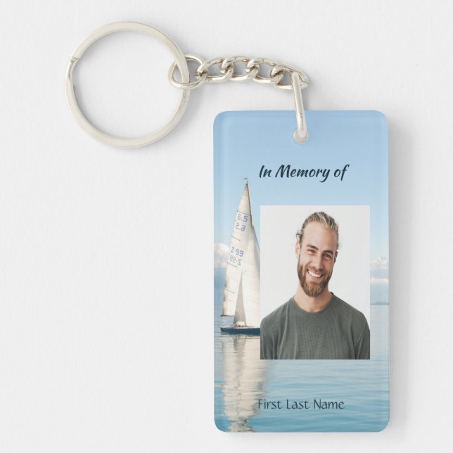 Christian Memory Keepsake Sailor Sailboat Sailing Key Ring (Front)