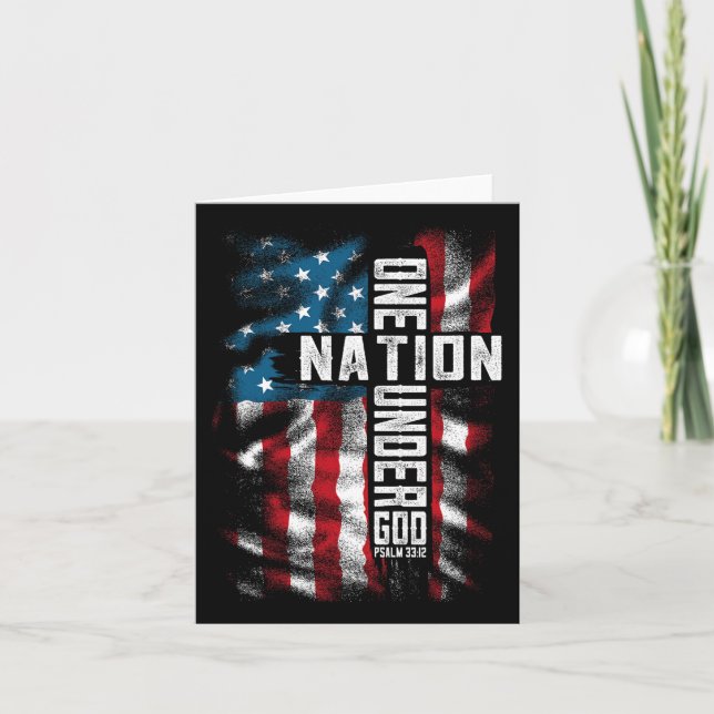 Christian Men One National Under God 4th Of July M Card (Front)