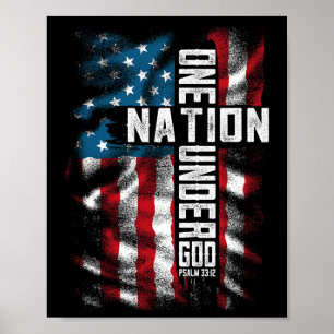 Christian Men One National Under God 4th Of July M Poster