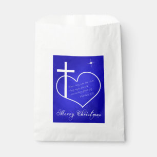 Christian Merry Christmas blue Favour Bag