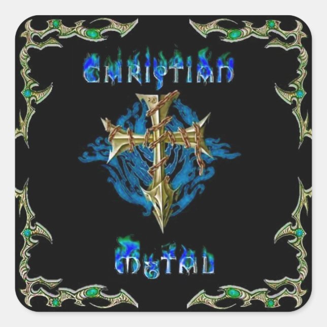 Christian Metal Square Sticker (Front)