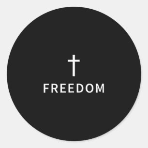 Christian Minimal Cross Dom Religious Modern Faith Classic Round Sticker