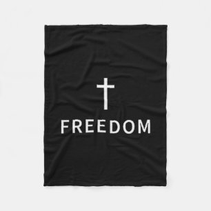 Christian Minimal Cross Freedom Religious Modern F Fleece Blanket