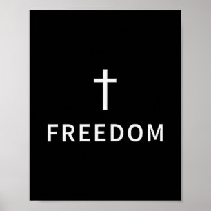 Christian Minimal Cross Freedom Religious Modern F Poster