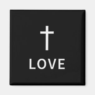 Christian Minimal Cross Love Subtle Religious Mode Magnet