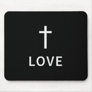 Christian Minimal Cross Love Subtle Religious Mode Mouse Pad