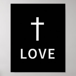 Christian Minimal Cross Love Subtle Religious Mode Poster