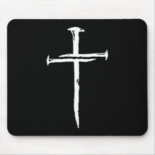 Christian Minimalist Three Nails Cross Religious J Mouse Pad