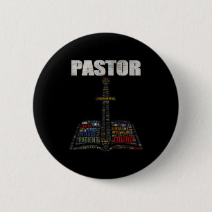 Christian Minister Word Cloud Church Pastor Apprec 6 Cm Round Badge