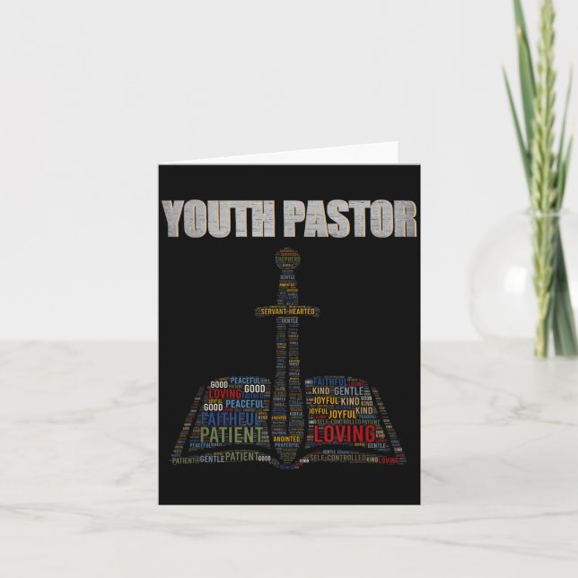 Christian Minister Word Cloud Youth Pastor Appreci Card (Front)