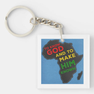 Christian Missionary Faux Felt Map of Africa Key Ring