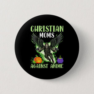 Christian Moms Against Anime Skeleton Angel Wings 6 Cm Round Badge