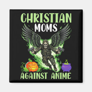 Christian Moms Against Anime Skeleton Angel Wings Magnet