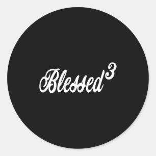 Christian mothers day shirt blessed cubed mom 3 classic round sticker