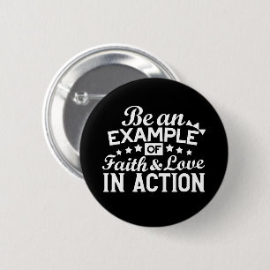 Christian Motivation Design – Faith, Love, and Act 6 Cm Round Badge