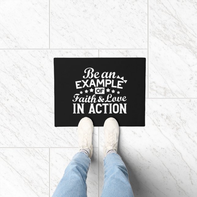 Christian Motivation Design – Faith, Love, and Act Doormat (Indoor)