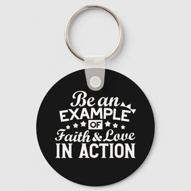 Christian Motivation Design – Faith, Love, and Act Key Ring (Front)