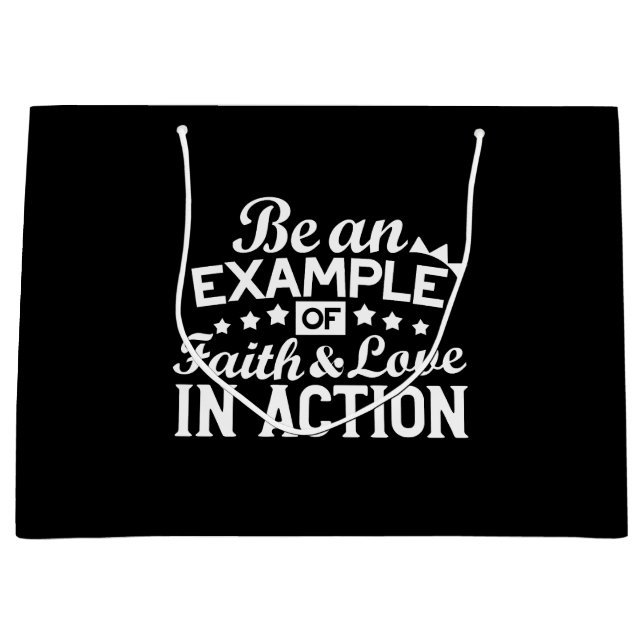 Christian Motivation Design – Faith, Love, and Act Large Gift Bag (Front)