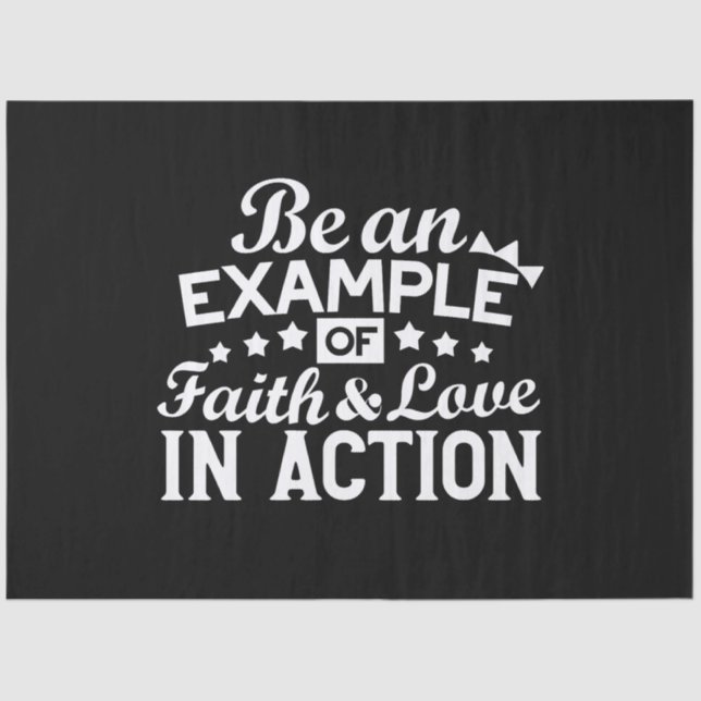 Christian Motivation Design – Faith, Love, and Act Tissue Paper (Front)