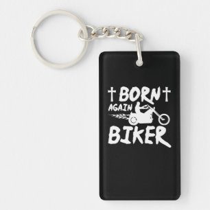 Christian Motorcycle Rider Born Again Biker Key Ring