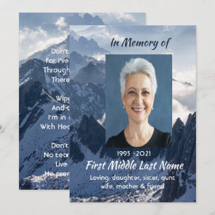 Christian Mountains Alpine Memorial Keepsake Invitation