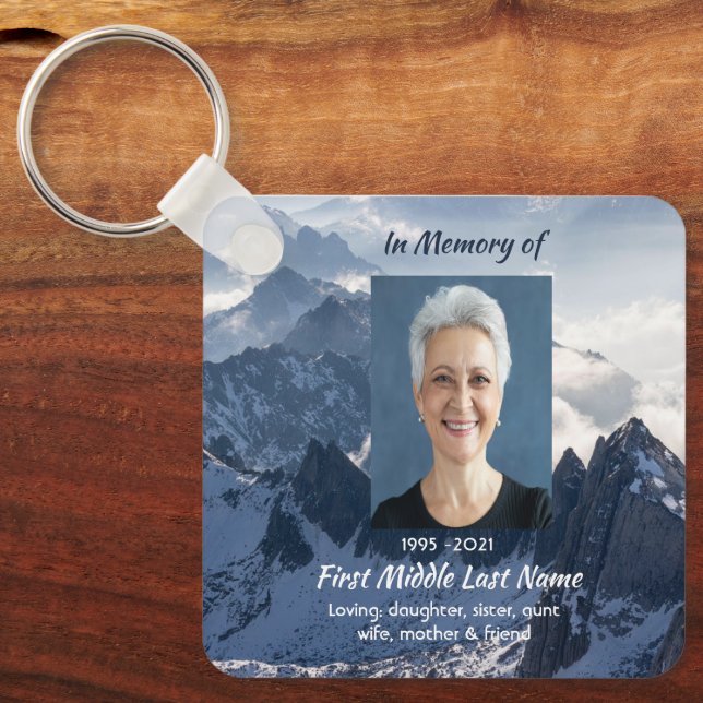 Christian Mountains Alpine Memorial Keepsake Key Ring (Front)