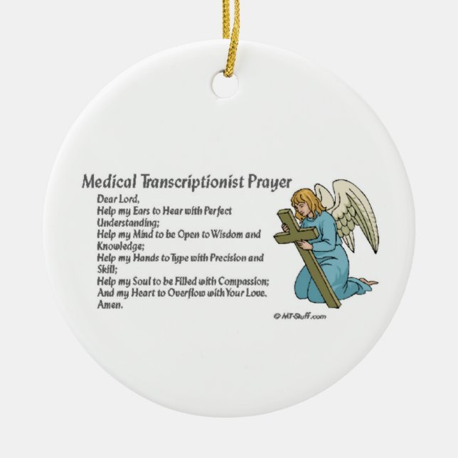 Christian MT Prayer Ceramic Tree Decoration (Front)