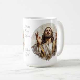 Christian Mug, Jesus, Faith Over Fear, Trust God Coffee Mug
