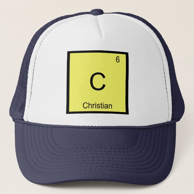 Christian Name Chemistry Element Periodic Table Trucker Hat (Front)