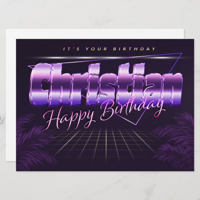 Christian Name First name lila retro card Birthday (Front/Back)