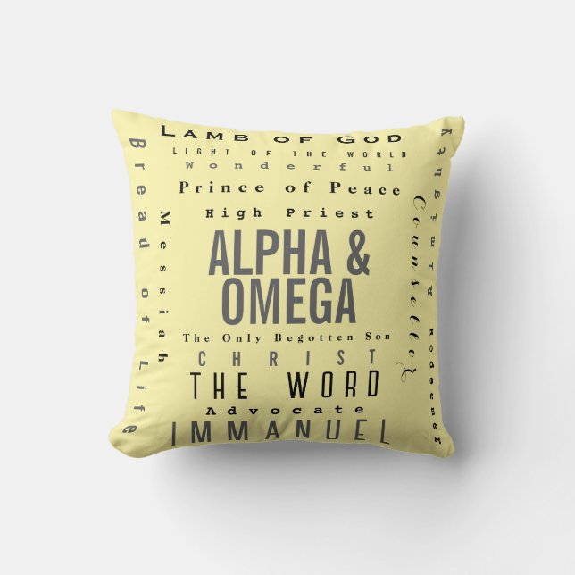 Christian Names Of God, Modern Simple Cushion (Front)