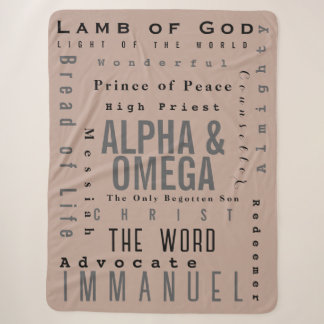 Christian Names Of God, Modern Simple Sherpa Blanket
