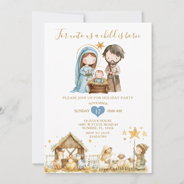 Christian Nativity Christmas Holiday House Party Invitation (Front)