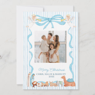 Christian Nativity Photo Greeting Christmas Card,  Holiday Card