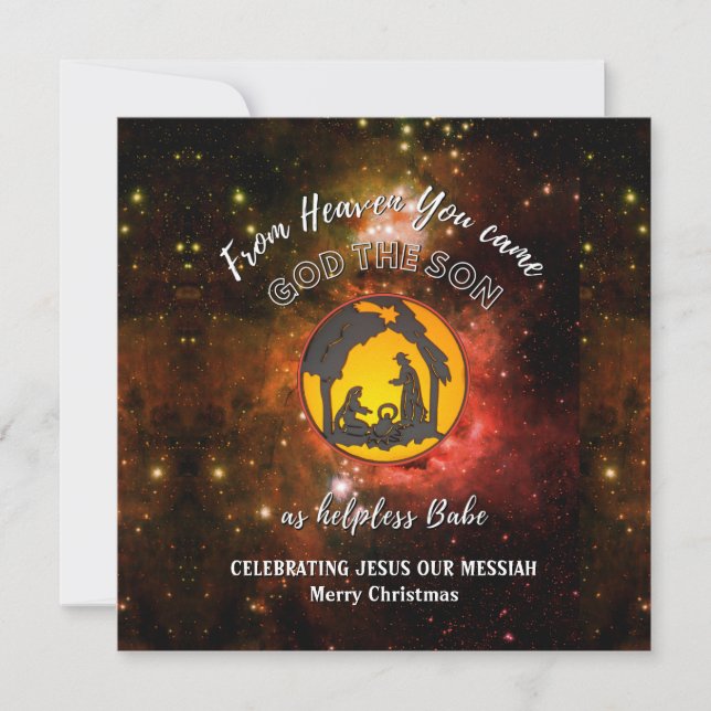 Christian Nativity Universe Christmas Holiday Card (Front)