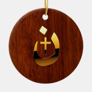 Christian Nazarene and Cross Solidarity Ceramic Ornament